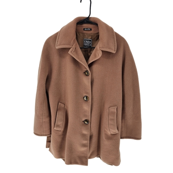 Cinzia Rocca Vintage Women's Wool Cashmere Blend Button Front Coat - 10